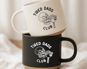 FATHER'S DAY GESCHENK Müde Dads Club Keramiktasse, Papa Humor, lustiges Papa Geschenk