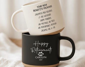 Mug personnalisé cadeau de retraite amusant, nouvel ensemble d'avantages