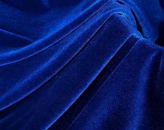 ROYAL - Stretch Velvet Fabric by The Yard, Soft Luxury - Polyester Spandex - 4‑Way Stretch for Sewing Apparel, Costume, & DIY Crafts.