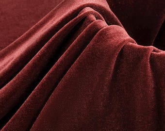 BORDEAUX - Tessuto in velluto elasticizzato tagliato su misura, morbido e lussuoso - Poliestere ed elastan - Elasticizzato in quattro direzioni per cucire abbigliamento, costumi e lavori fai da te.