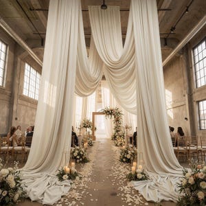 2 Panels - 5 Ft x 30 Ft - IVORY Ceiling Drapes for Wedding Parties –  Wrinkle Free Drapery Tent Decorations for Birthday Party Ceremony