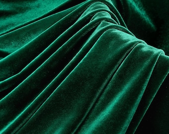 HUNTER - Tessuto in velluto elasticizzato, tagliato su misura, morbido e lussuoso - Poliestere ed elastan - Elasticizzato in quattro direzioni per cucire abbigliamento, costumi e lavori fai da te.