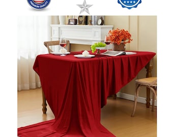ROSSO - Tovaglia in velluto elasticizzato - Elegante e lussuosa tovaglia perfetta per matrimoni, feste, baby shower ed eventi.