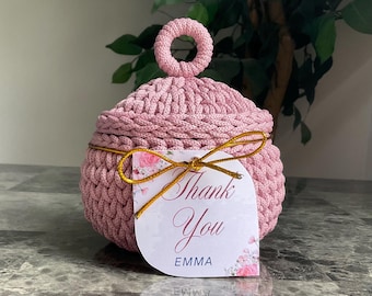 Crochet Basket with Lid, Jewelry Box, Home Decor, Mother’s Day gift
