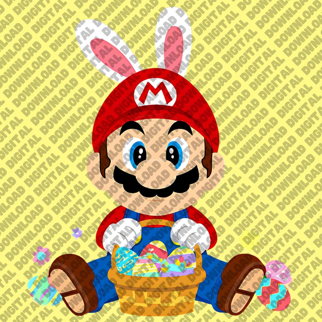 Easter Mario Bunny PNG, Super Mario Easter Design, Cute Mario Egg ...