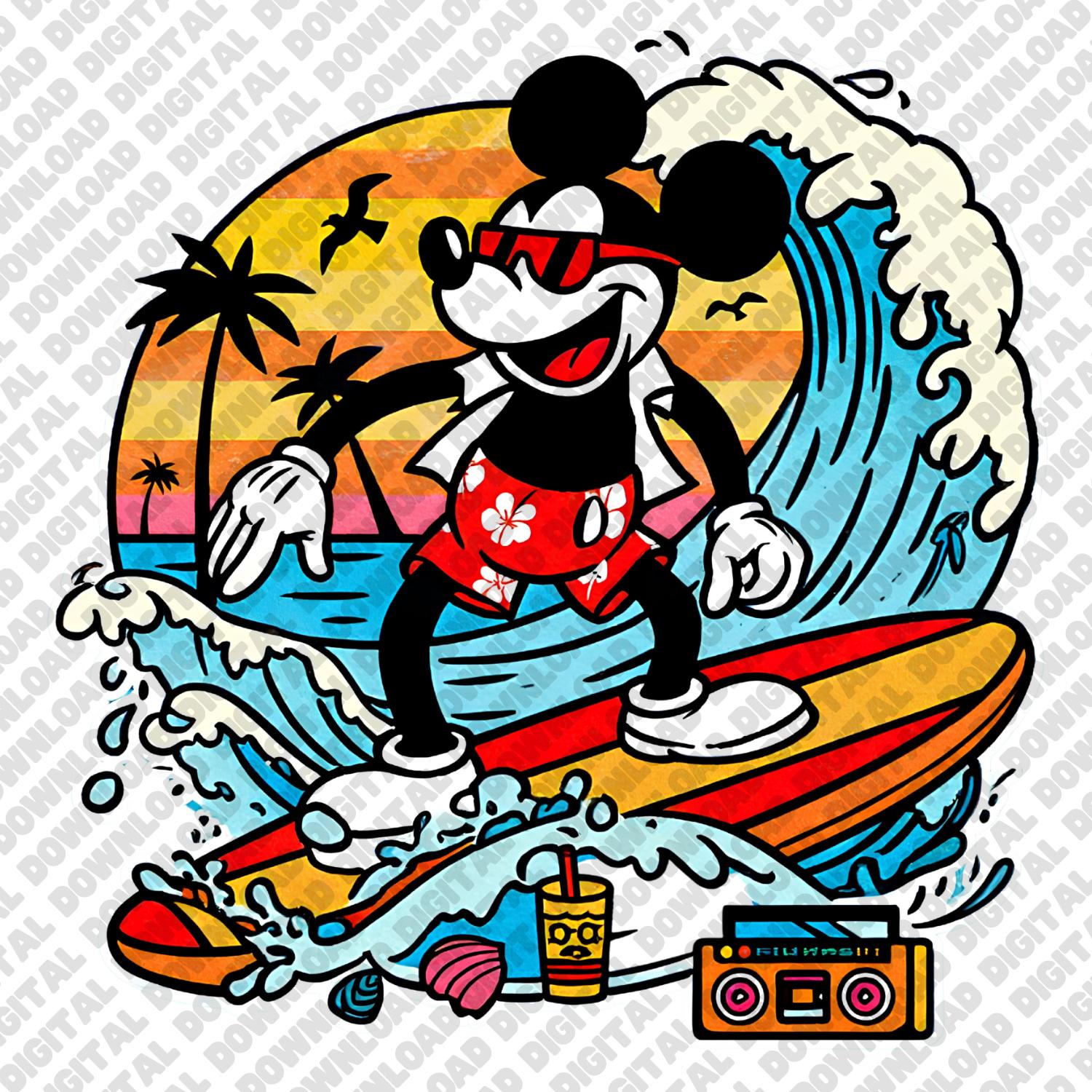 Mickey Mouse Surf Wall Decals - Etsy