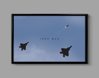 Iron Man 12 x 18 minimalistische filmposter Giclee Print