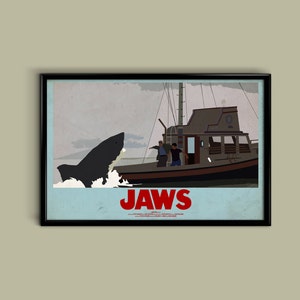 Jaws 12 x 18 Inch Minimalist Movie Poster Giclee Print