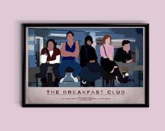The Breakfast Club 12 x 18 Minimalistische Poster Giclee Print