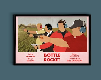Bottle Rocket 12 x 18  Minimalist Movie Poster Giclee Print
