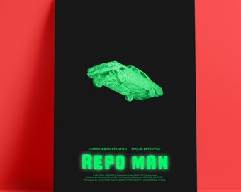 Repo Man 12 x 18 tums minimalistisk filmaffisch gicléetryck