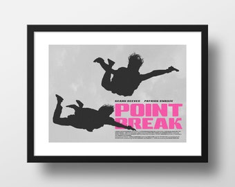 Point Break 12 x 18 tums minimalistisk filmaffisch gicléetryck