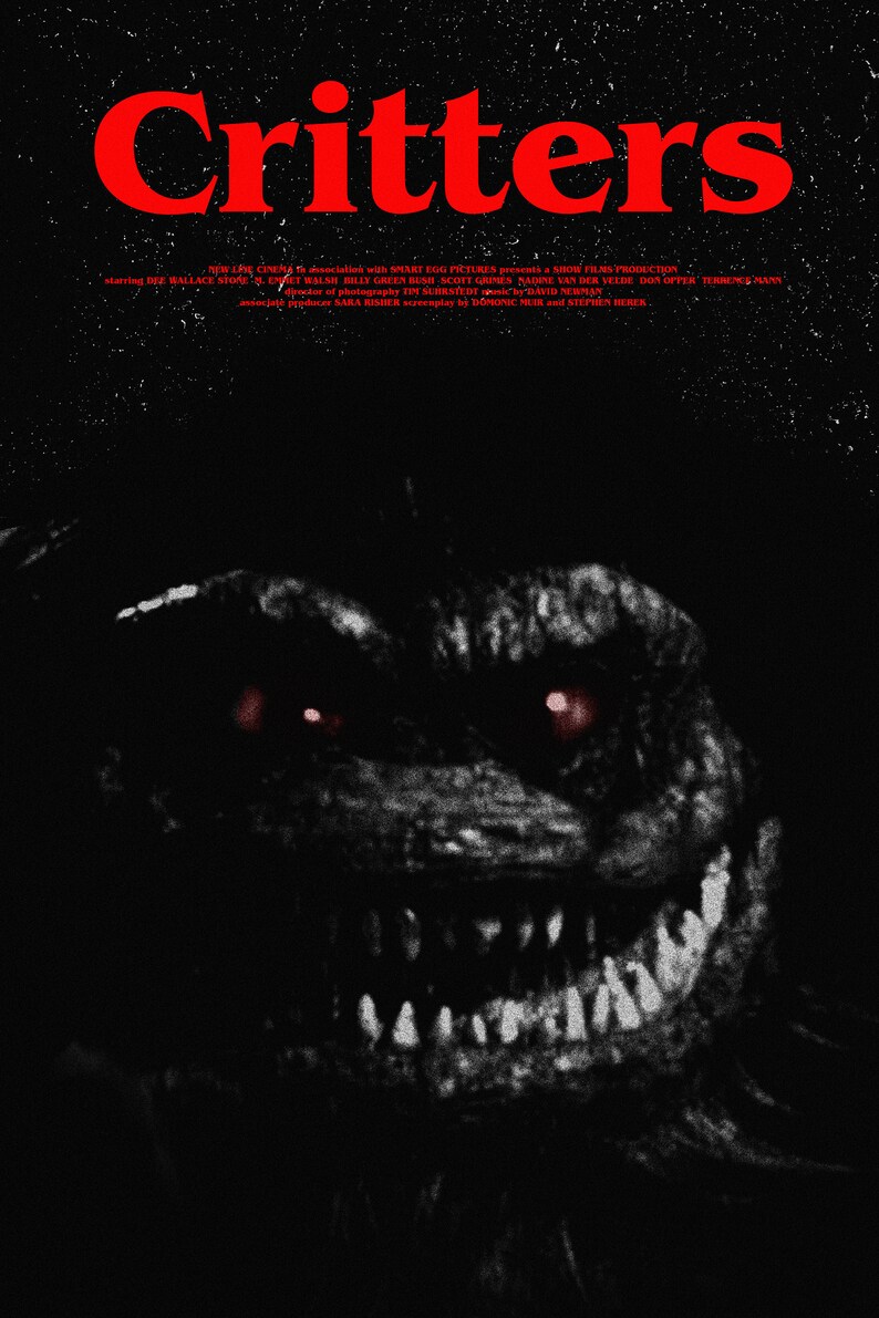 Dark Critters Critters | Original Minimal Movie Poster | Room Office Movie Buff ...