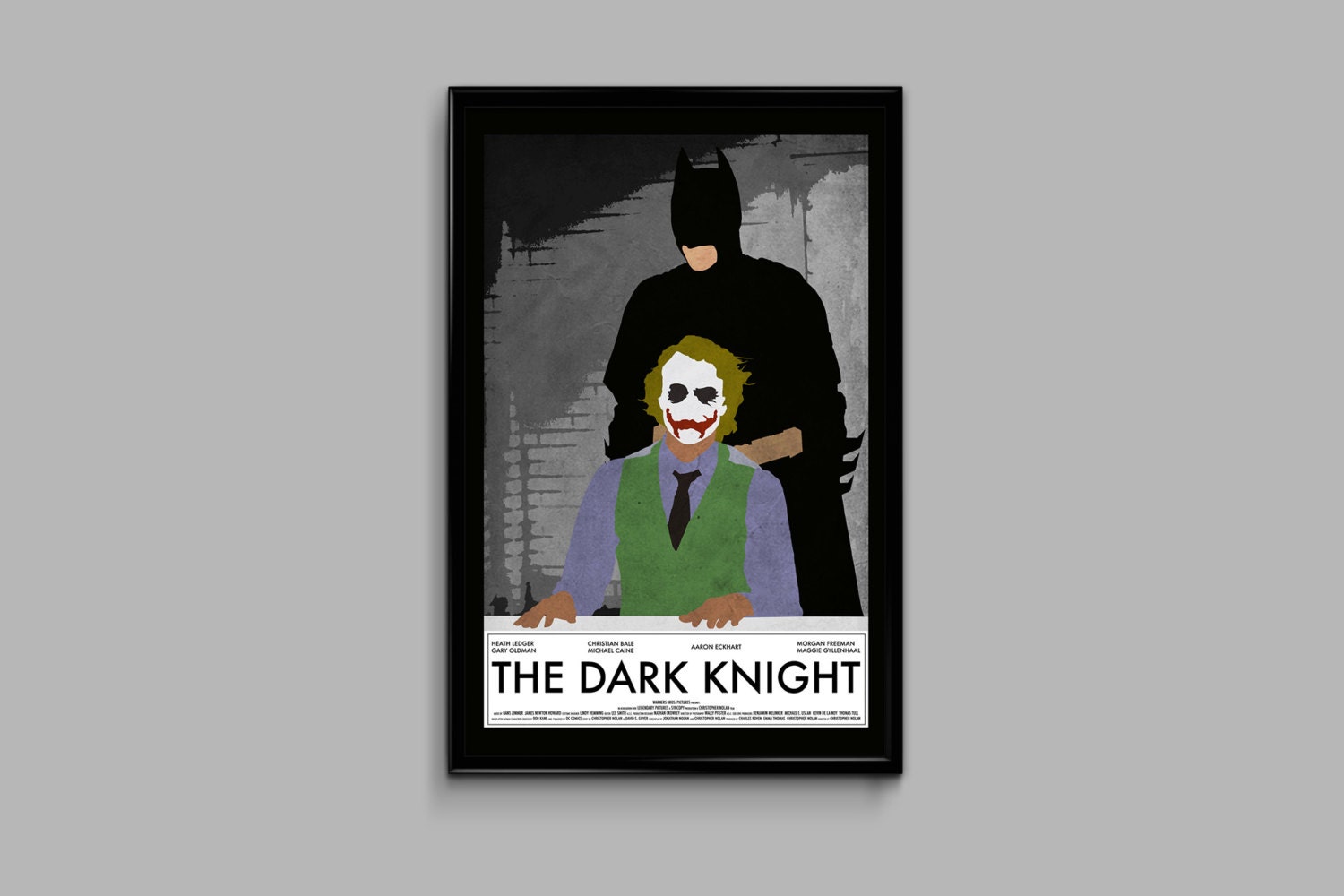 Déco Film Cult Photo Encadrée Heath Ledger Joker - The Dark Knight - A4 Avec Autographe Imprimé - Cadeau Cinéma Photo Encadrée Dark Knight