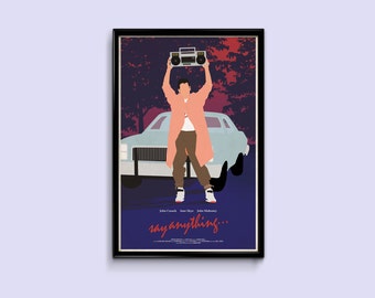 Say Anything 12 x 18 minimalistische filmposter Giclee Print