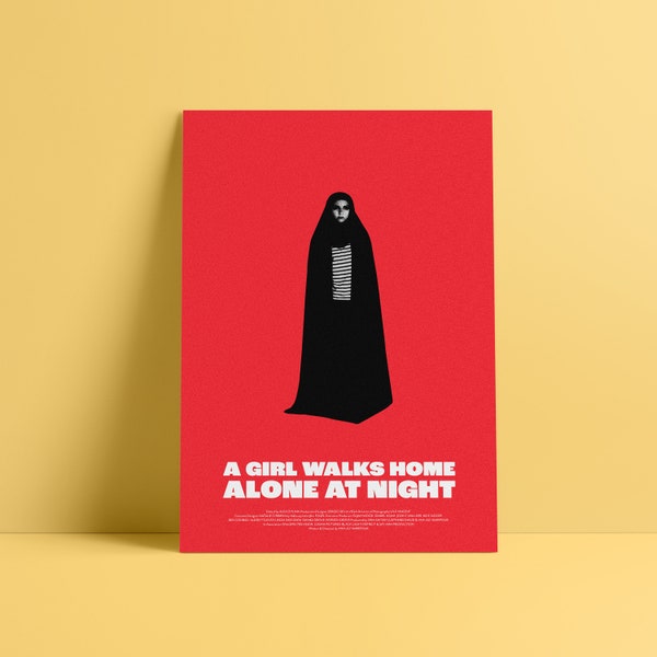 A Girl Walks Home Alone At Night 12 x 18 Inch Minimal Movie Poster Giclee Print