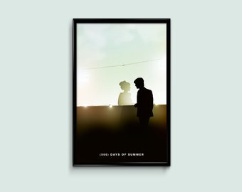 500 dagar av sommar 12 x 18" minimalistisk filmaffisch gicléetryck