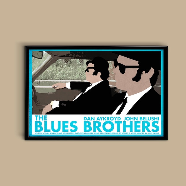 The Blues Brothers 12 x 18 Minimalist Movie Poster Giclee Print
