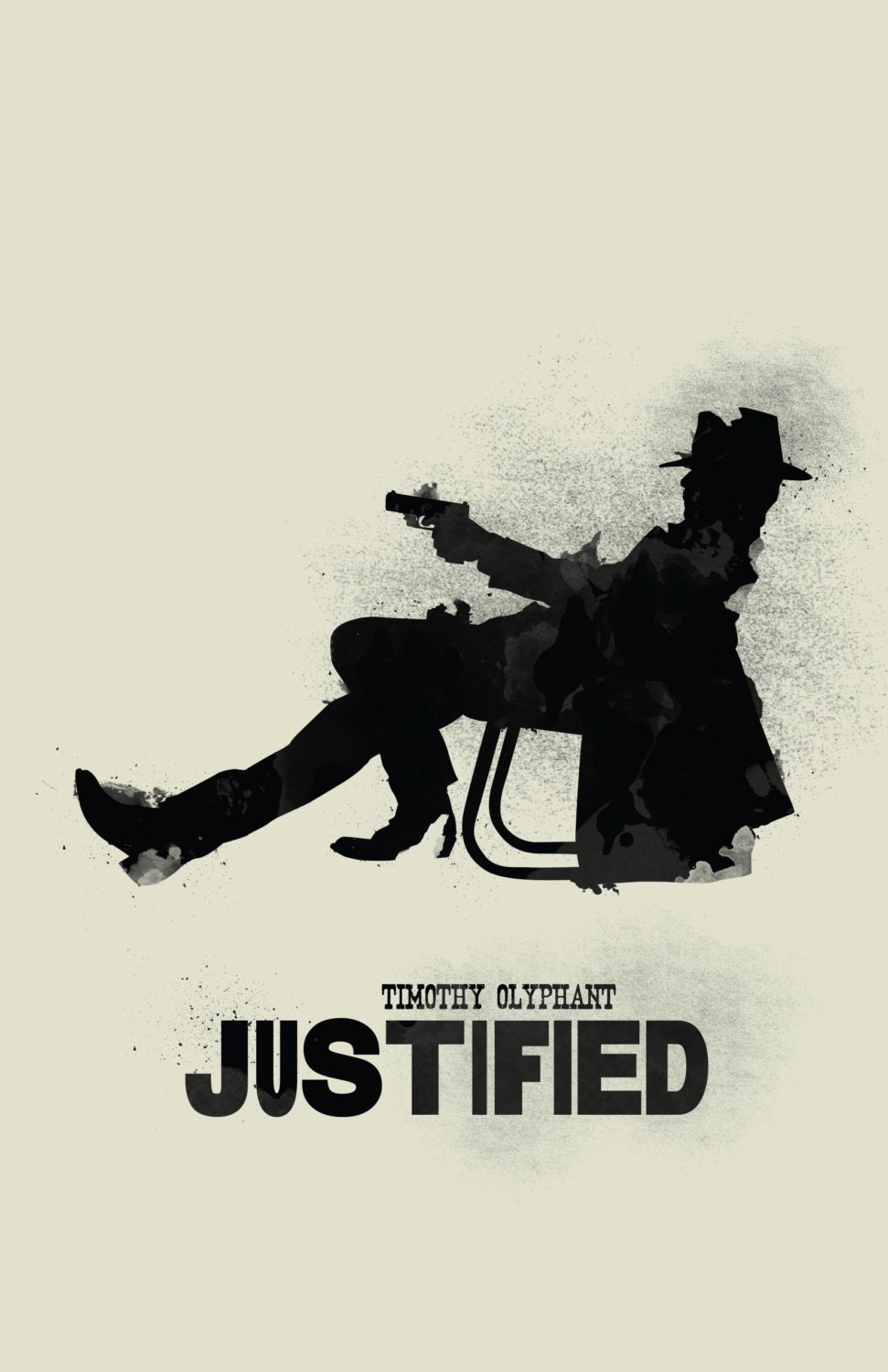 Justified 12 x 18 Minimalist Movie Poster Giclee Print, image size:971x1500