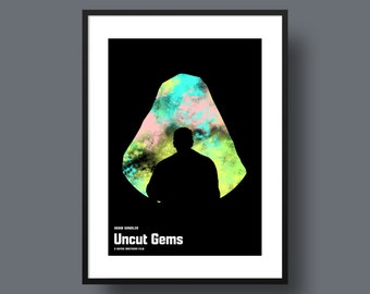 Giclée-tryck av filmaffisch med oklippta ädelstenar, 12 x 18