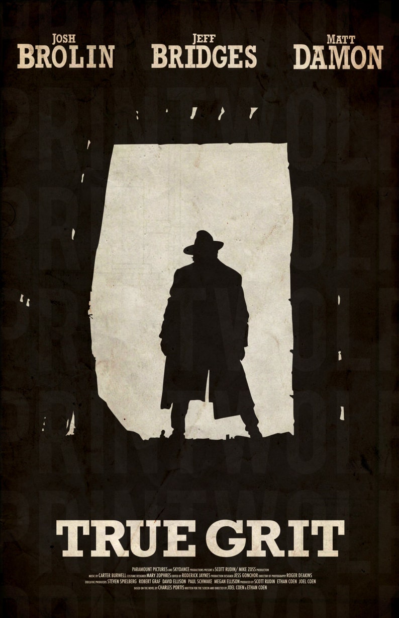 True Grit 12 x 18 Minimalist Movie Poster Giclee Print image 2