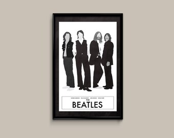 The Beatles 12 x 18 Minimalist Poster
