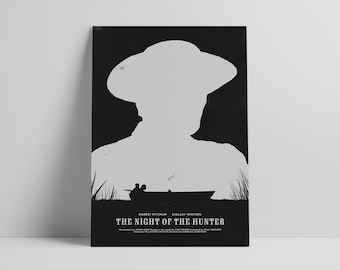 Jägarens natt | Minimalistisk filmaffisch Giclée-tryck