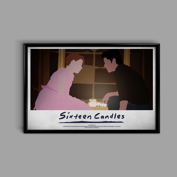 Sixteen Candles 12 x 18 Minimalist Movie Poster Giclee Print