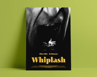 Whiplash | Original Minimal Movie Poster | Room Office Movie Buff Music Musician Drummer Drums Jazz Giclee Print
