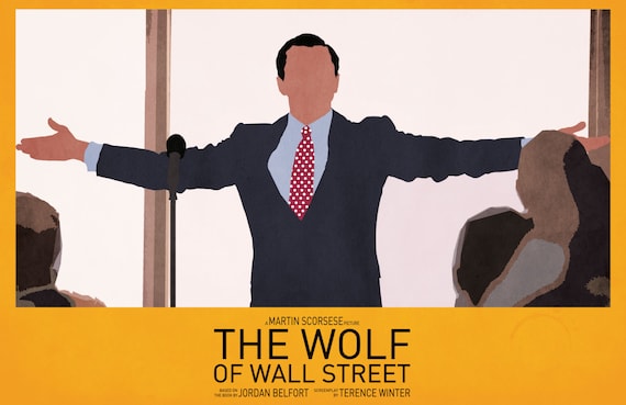 The Wolf of Wall Street 12 X 18 Minimalist Movie Poster Giclee