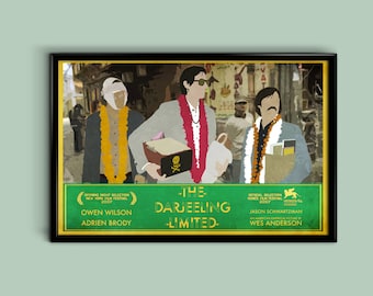 Darjeeling Limited 12 x 18 minimalistisk filmaffisch