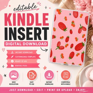 Capa para Kindle em formato de tomate - Decoração fofa e rosa para e-reader