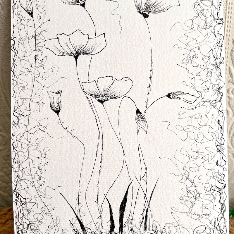 Pen and Ink Leaf Drawing - Etsy UK