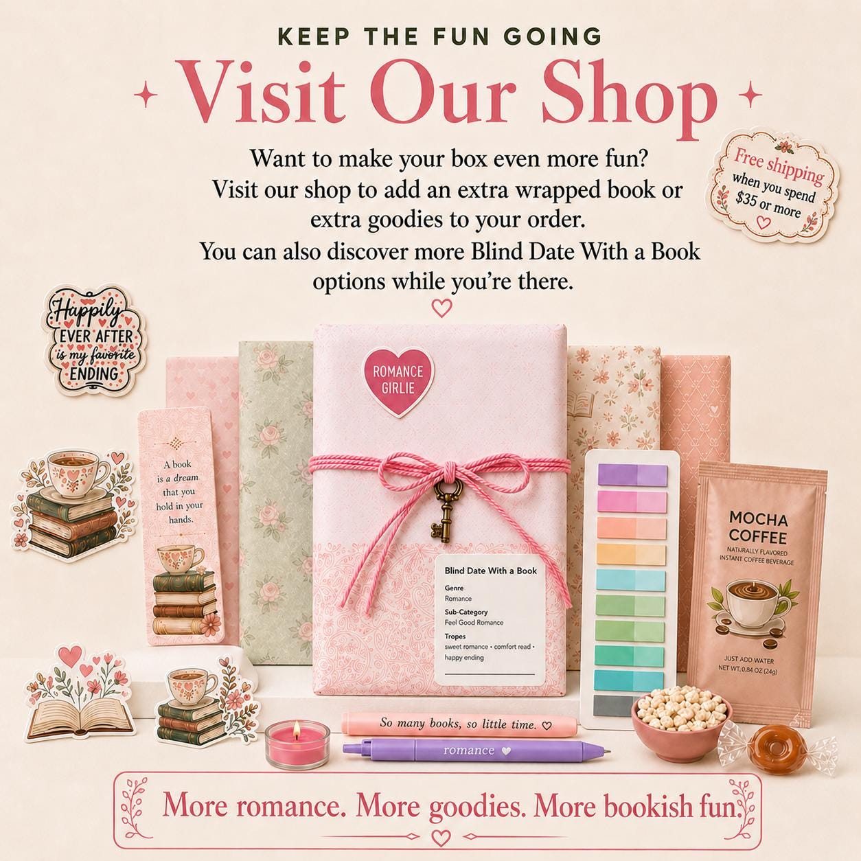 Romance Blind Date With a Book Box: Bookish Bundle - Etsy