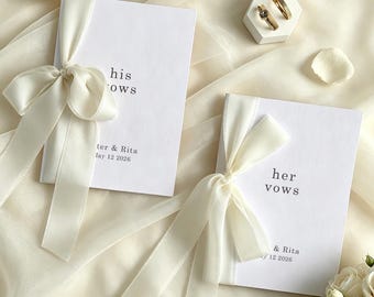Coffret de livres de vœux de mariage - Livres de promesses minimalistes, vœux élégants et personnalisés pour elle et lui, livres de vœux et de discours de mariage