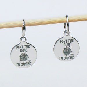 Stitch marker/progress keeper for knitting and crochet, 'Don't talk to me I'm counting', lovely little gift for knitters and crocheters