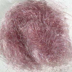 Angelina Pale Pink for spinning, felting, silk paper making, 5 grams super sparkly effect fiber, hot-fix, heat bondable, powder pink