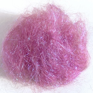 Angelina per filatura, infeltrimento, fabbricazione di carta di seta, 5 grammi di fibra effetto super scintillante, hot-fix, termoincollabile, Sugar Plum, rosa