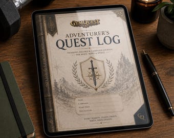 Fantasy träningsdagbok | RPG gymplanerare, utskrivbar PDF-logg (digital nedladdning)