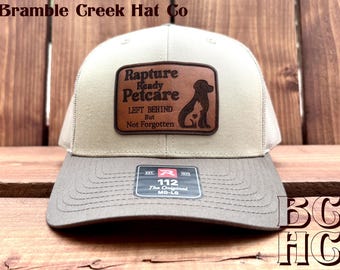 90's Niche Throwback "Rapture Ready Pet Care" Leather Patch Trucker Hat – Richardson 112