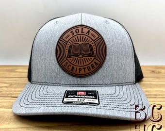 Reformed "Sola Scriptura" Leather Patch Trucker Hat – Richardson 112