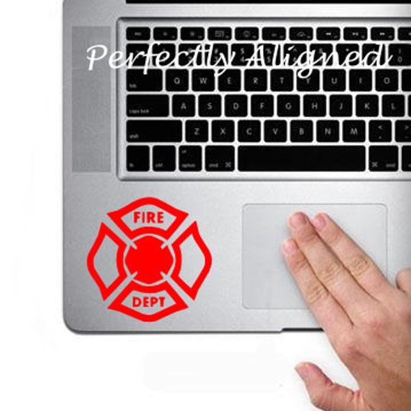 Firefighter Symbol Florian Cross Vinyl Macbook Trackpad Decal - medical decal - rescue decal - EMS decal - Wrist rest decal