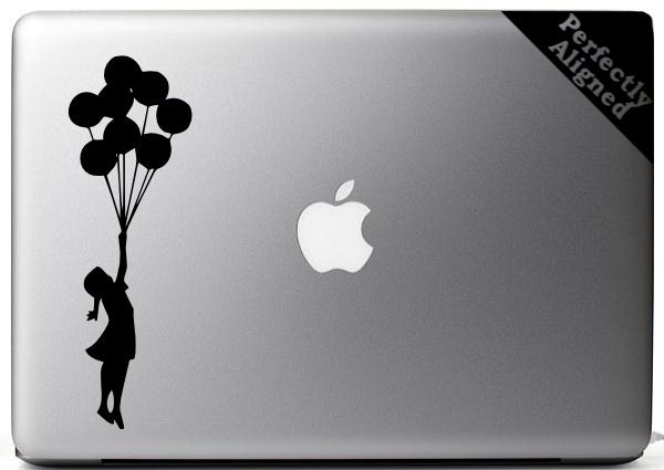 Vinyl Decal - Banksy style Girl With Ballons Decal for Macbooks, Lapt…