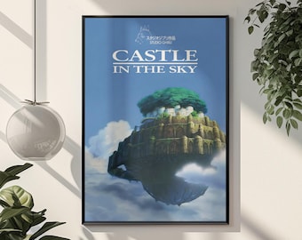 Castle in the Sky Poster | Studio Ghibli Wall Art | Anime Movie Room Decor | Vintage Japanese Film Print | Classic Anime Manga Fan Gift