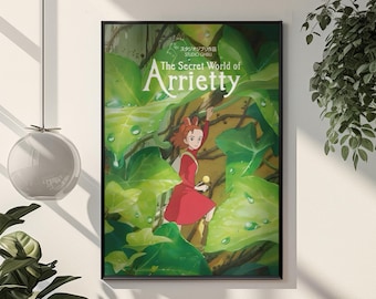 The Secret World Of Arrietty Poster | Studio Ghibli Anime Wall Art | Nature Aesthetic Print | Fantasy Room Decor | Japanese Movie Gift