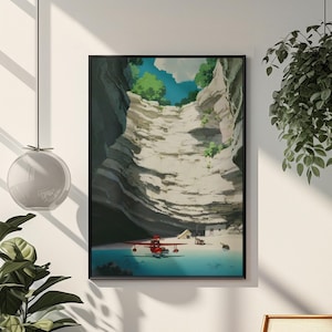 Póster de Porco Rosso / Arte mural de anime de Studio Ghibli / Lámina estilo Ukiyo-e vintage / Decoración de películas con estética anime / Ilustración retro japonesa imagen 1