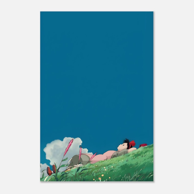Kiki’s Lieferservice Poster | Studio Ghibli Anime Wandkunst | Vintage japanischer Animationsdruck | Gemütliches ästhetisches Dekor | Kikis Filmposter Bild 5