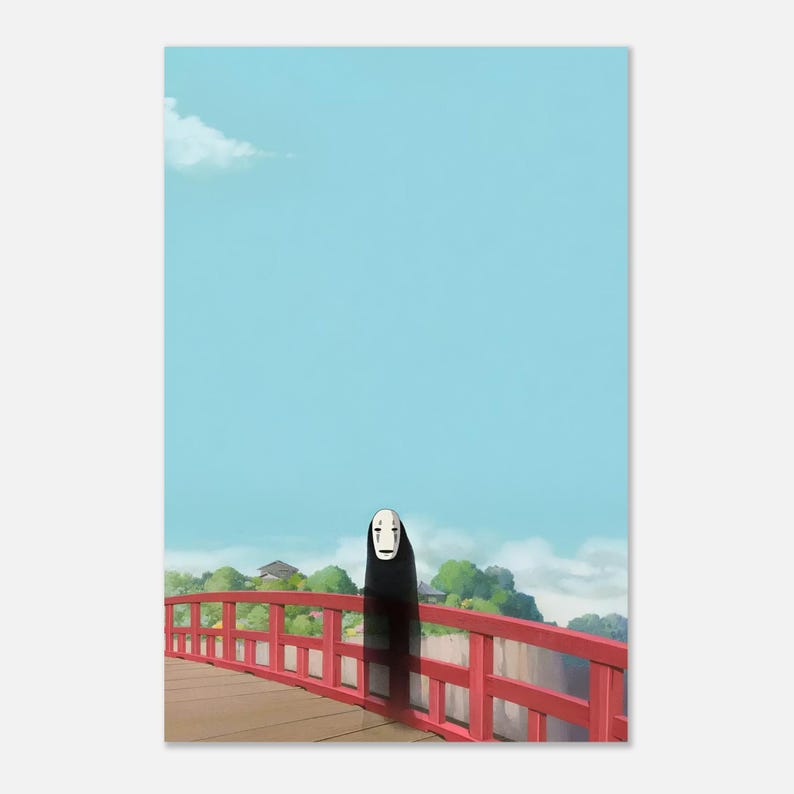 Spirited Away-poster | Studio Ghibli anime muurkunst | Geen gezichtsafdruk | Japanse esthetische filmposter | Minimalistisch retrodecor | Animecadeau afbeelding 5