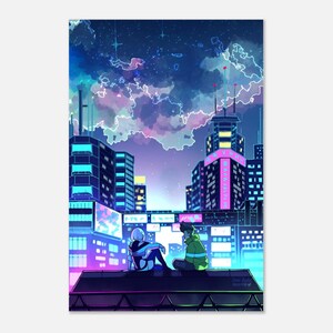 Cyberpunk Edgerunners Poster | Neon Anime Wall Art | Futuristic Night City Print | Anime Gaming Room Decor | Cyberpunk Aesthetic Gift image 5