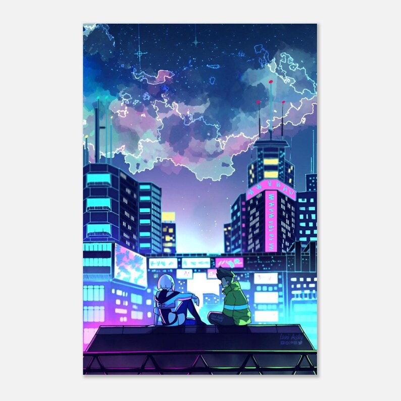 Cyberpunk Edgerunners Poster | Neon Anime Wall Art | Futuristic Night City Print | Anime Gaming Room Decor | Cyberpunk Aesthetic Gift image 5